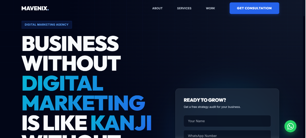 Mavenix Landing Page Showcase